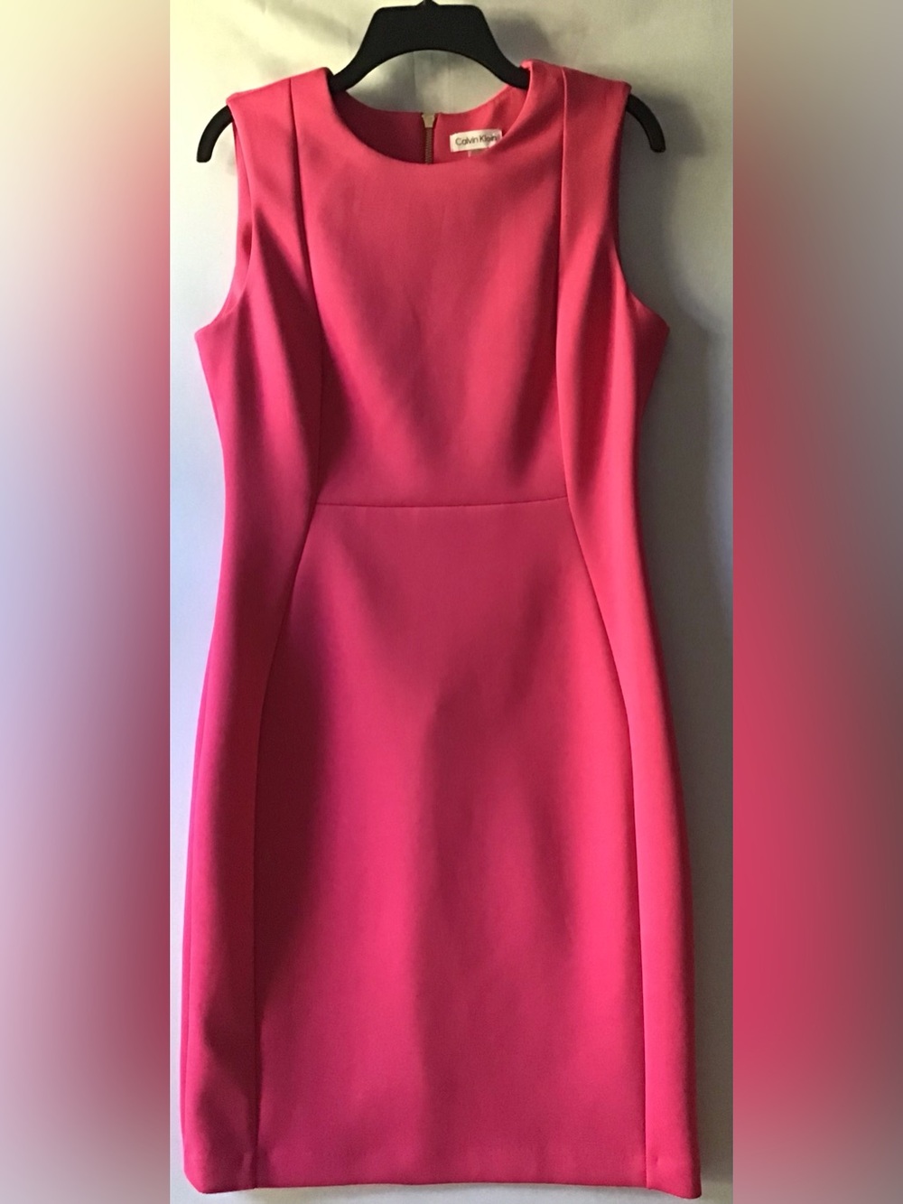 411 Calvin Klein Fuchsia Sleeveless Sheath Dress